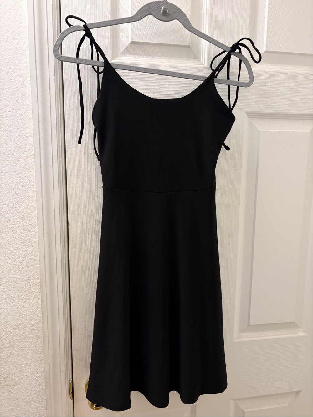 Express Black Mini Dress with Tie Shoulder Straps